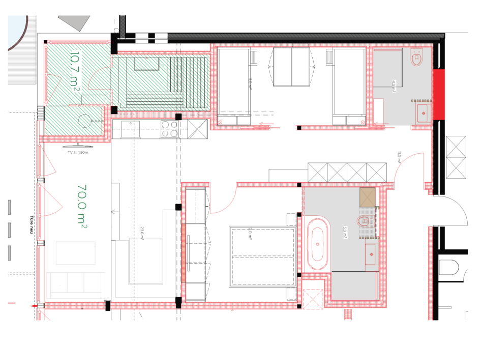 Familien Suite mit Sauna - Grundrissplan